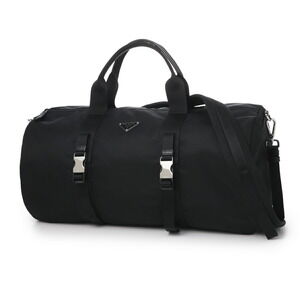 Prada Re Nylon Saffiano Leather Duffel Bag Black vmon